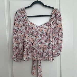 Floral low back tie size small shirt